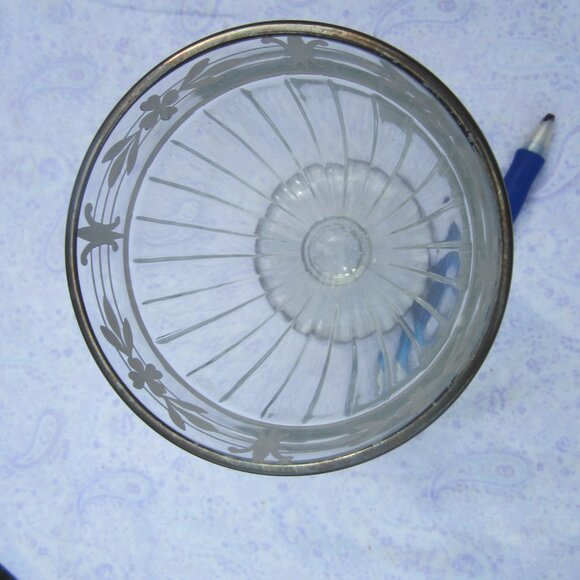 VTG LARGE GLASS GOBLET W/PEDESTAL HAND PAINTED DESIGN $20 Details Condition Used - Picture 3 of 5